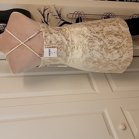 Forever 21 Cream and Gold Mini Dress, Size M, NWT!! - Picture 5 of 7